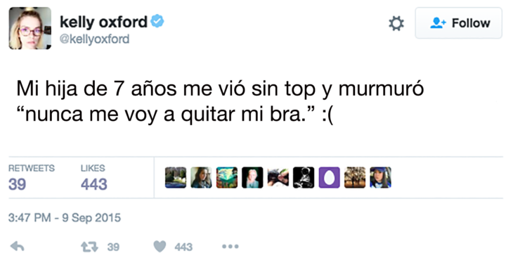 twitter niña de 7 años quitar el bra