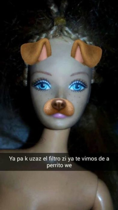 barbie con el filtro de perrito