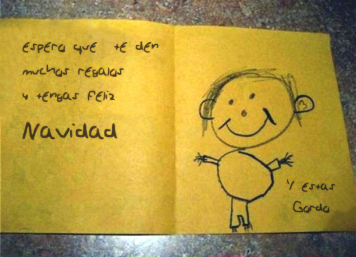 carta de un niño a otro, estás gordo