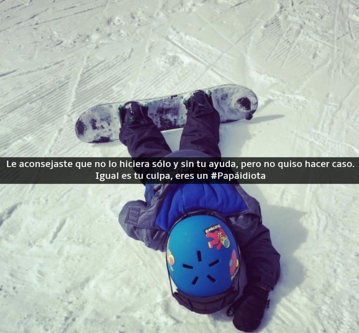 niño llorando tirado en la nieve