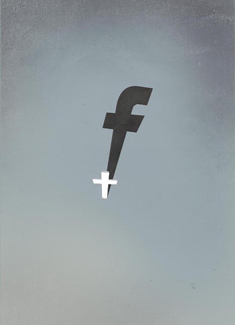 ilustración cruz y facebook