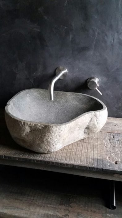 lavabo diseñado en piedra