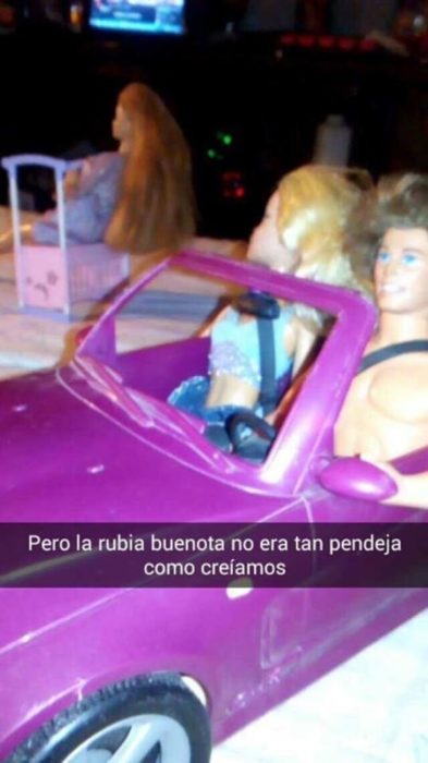 ken y bratz en el carro