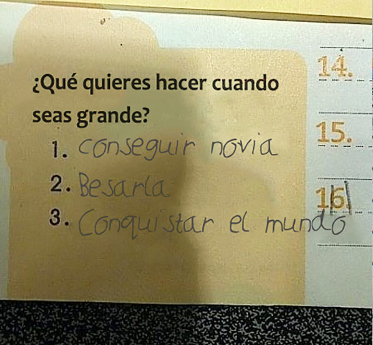 nota de niño quiere conquistar el mundo