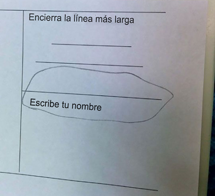 encierra la línea más larga, examen