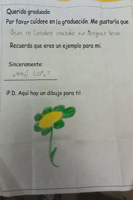 carta de un niño a un graduado