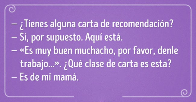 Frase de trabajo recomendación mamá