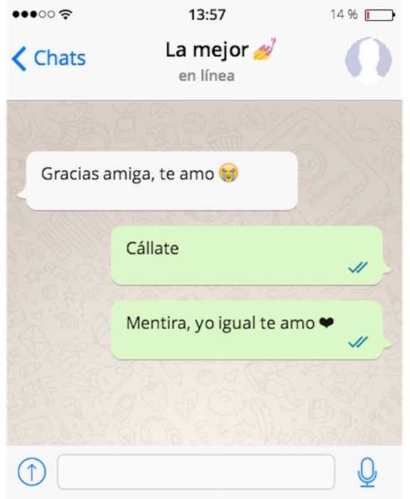 mensaje de texto cállate también te amo