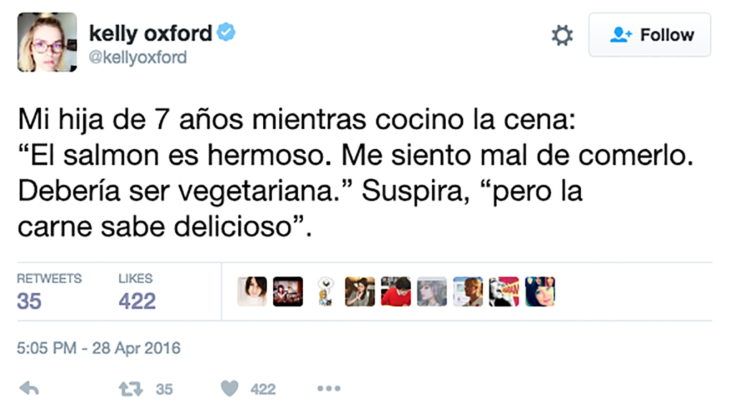 twitter niña de 7 años, veegtariana