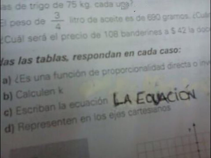 examen escribe la ecuación, y escribe la ecuación