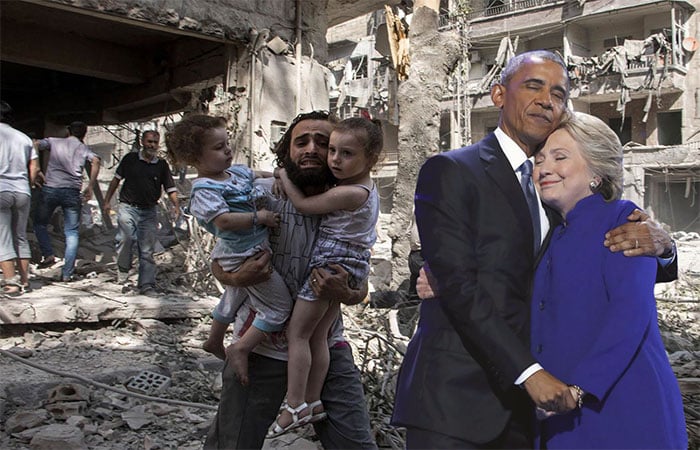 obama y hillary editados en siria