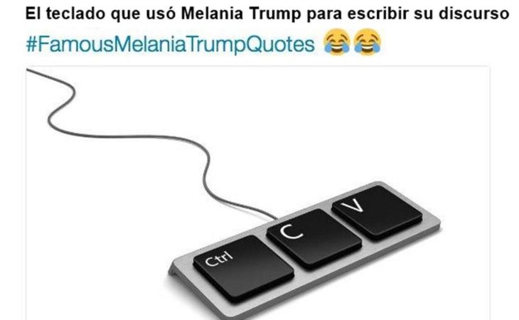 meme las letras que utilizó melania para hacer su discurso