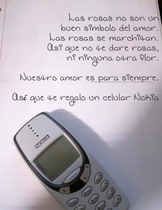 Nuestro amor es para siempre, te regalo un Nokia