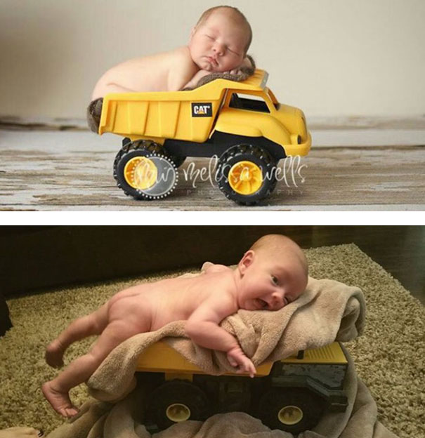 bebé en el camioncito