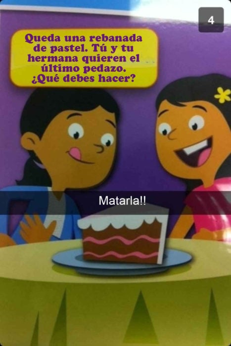 Snapchat Divertidos. Que haces si tu y tu hermana quieren el último pedazo de pastel