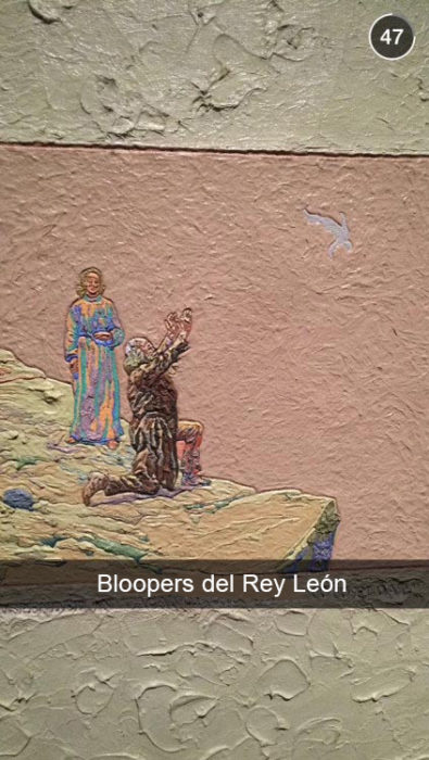 Snapchat Divertidos. Pintura de un hombre arrojando a un bebé