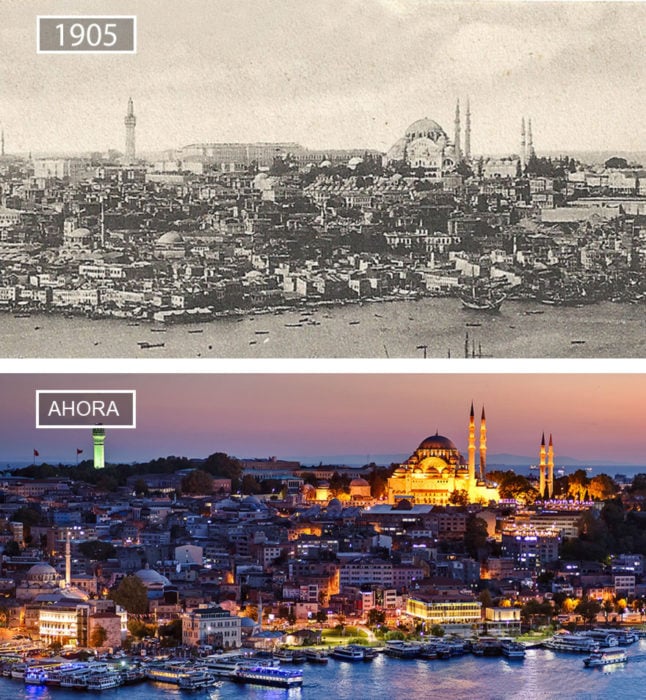 Foto de Estambúl en 1905 y ahora