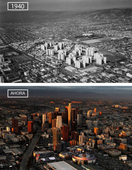 Foto de Los Angeles en 1940 y ahora