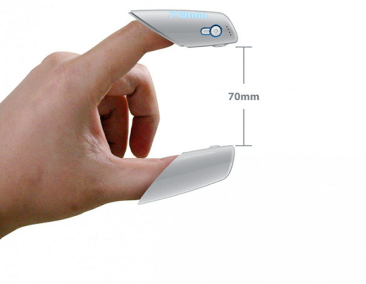 Aparato que permite medir cualquier distancia al colocártelo en los dedos