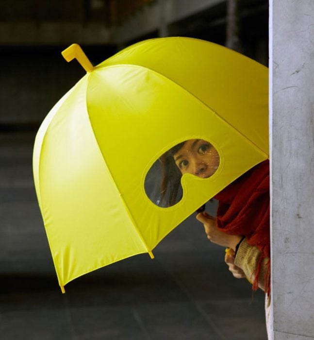 Paraguas con visor trasparente 