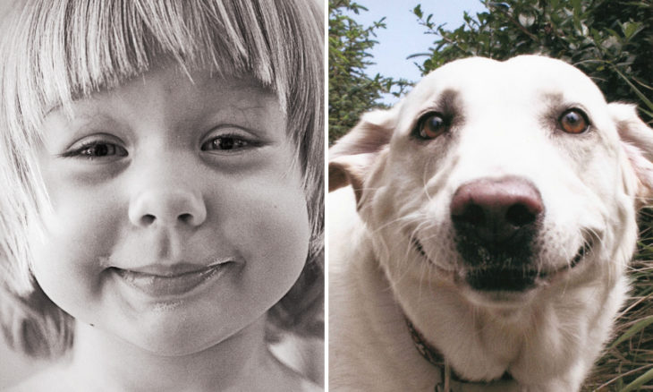 Niña con cara de perro