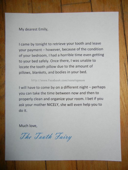 una carta del hada d elos dientes