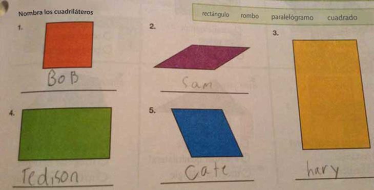 Respuestas ingeniosas. Nombra los cuadriláteros