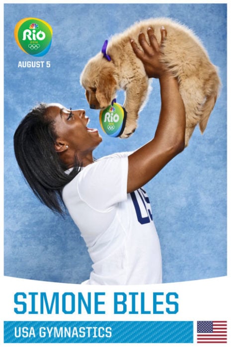 simone biles y cachorro