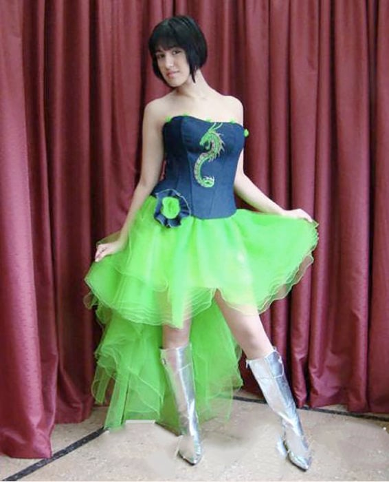 vestido verde feo