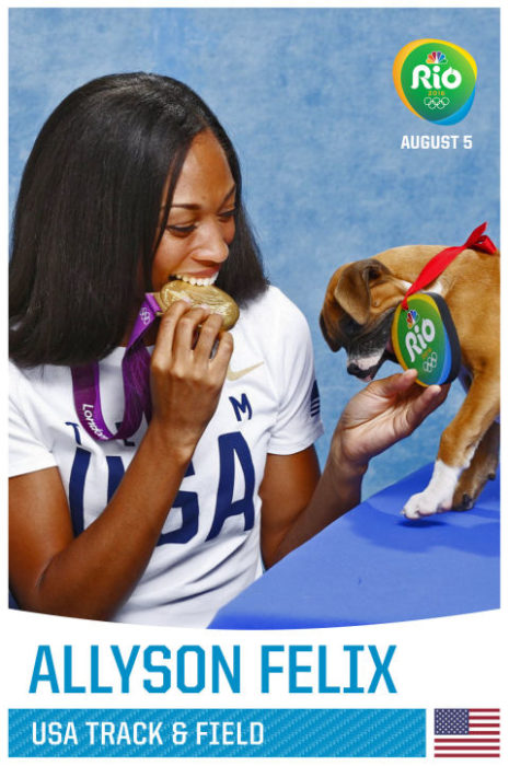 allyson felix y cachorro