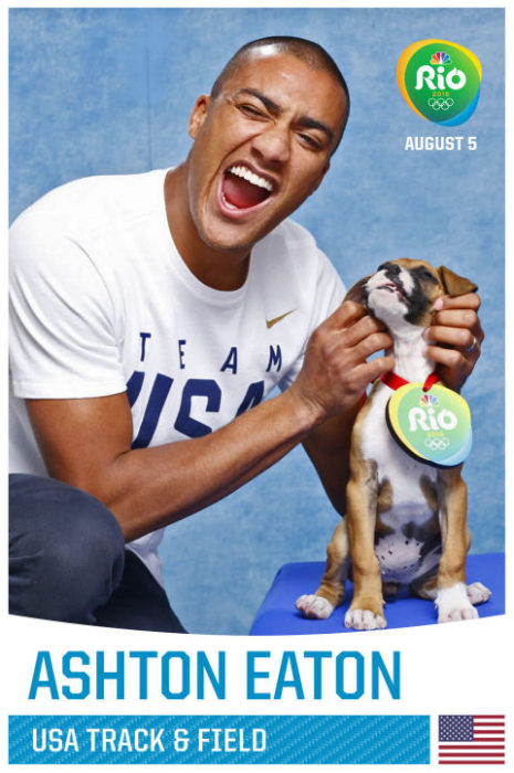 ashton eaton y cachorro