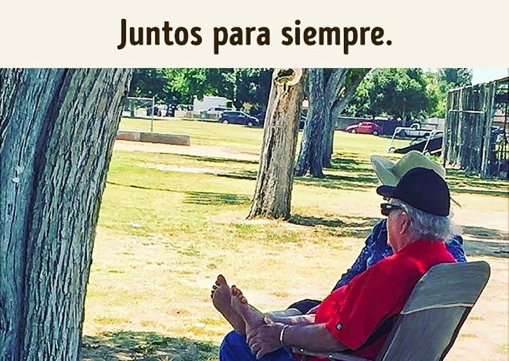 pareja de ancianos sentada en el parque