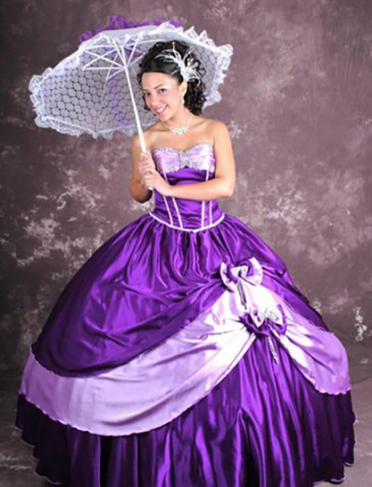 quinceañera vestido morado