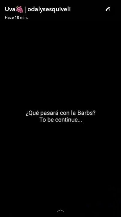 Pantalla negra con una frase: ¿que pasará con la barbs?