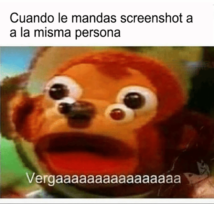 meme cuando le mandas screenshot a la misma persona