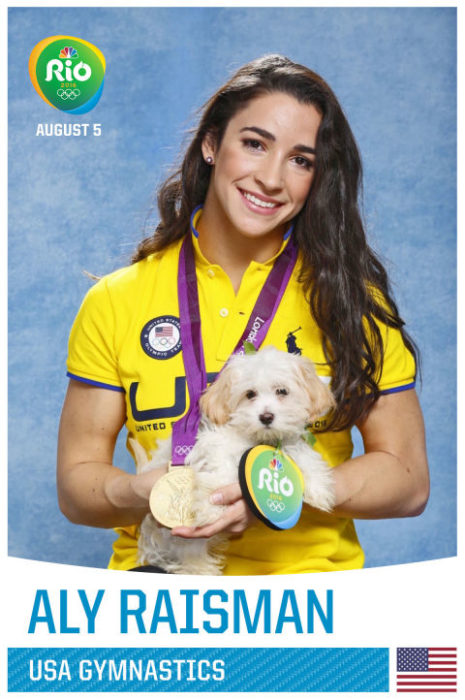 aly raisman y cachorro