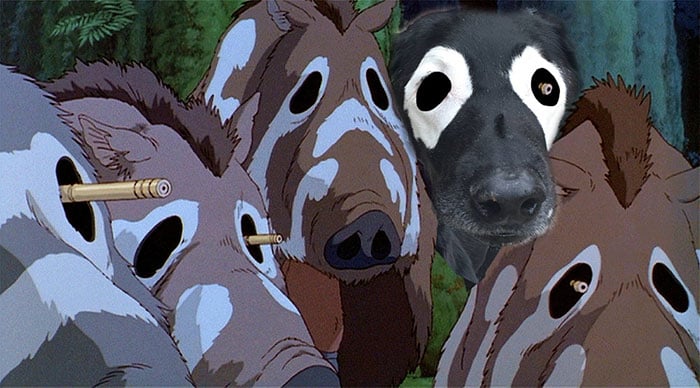 perro en la princesa mononoke