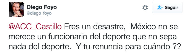 LE PIDEN LA RENUNCIA A ALFREDO CASTILLO, DIRECTOR DE LA CONADE