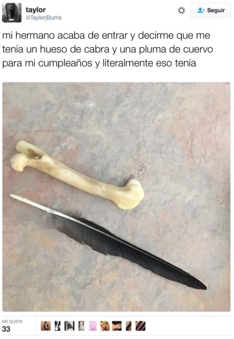 Hueso de cabra y pluma de cuervo