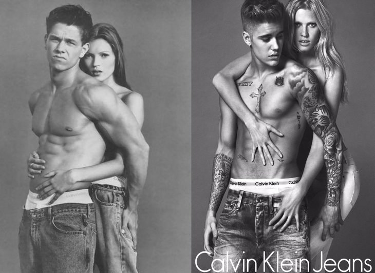 Campaña de Calvin Klein en los 90's y en 2016