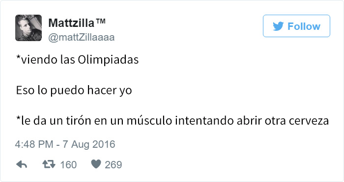 Los mejores tuits de Río 2016. Viendo las olimpiadas, eso lo puedo hacer yo