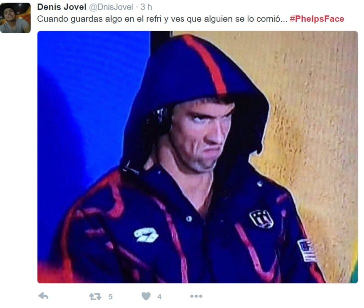 PhelpsFace. cuando guardas algo en el refri y se lo comen