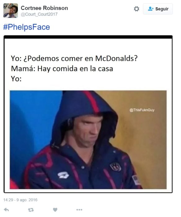 PhelpsFace. Podemos comer en mcdonalds