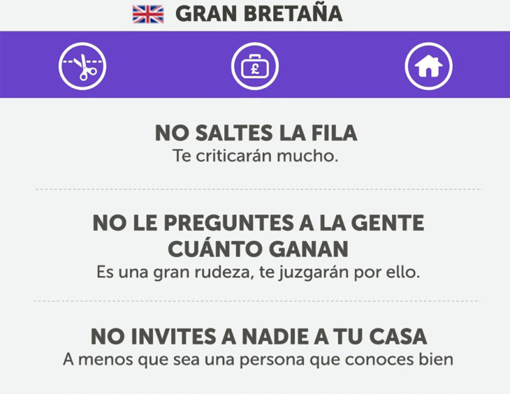 Cosas que no debes hacer en gran bretaña