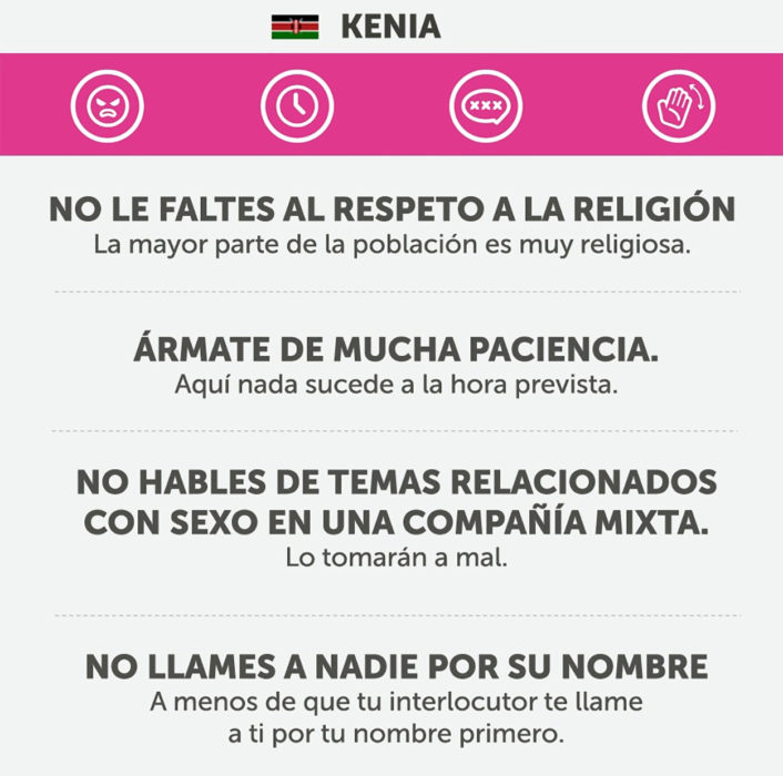 cosas que no debes hacer en kenia