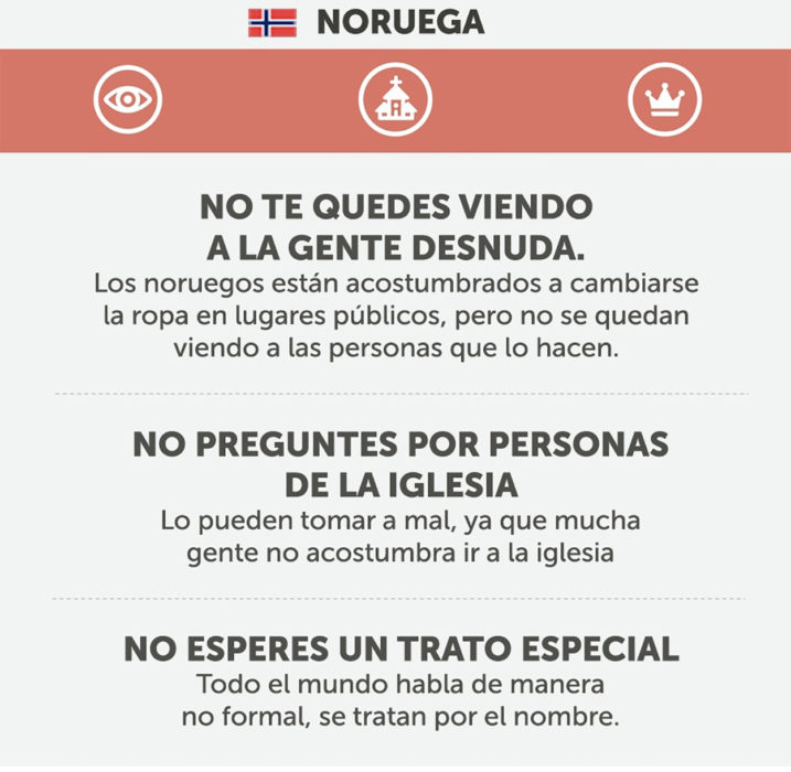 cosas que no debes hacer en noruega