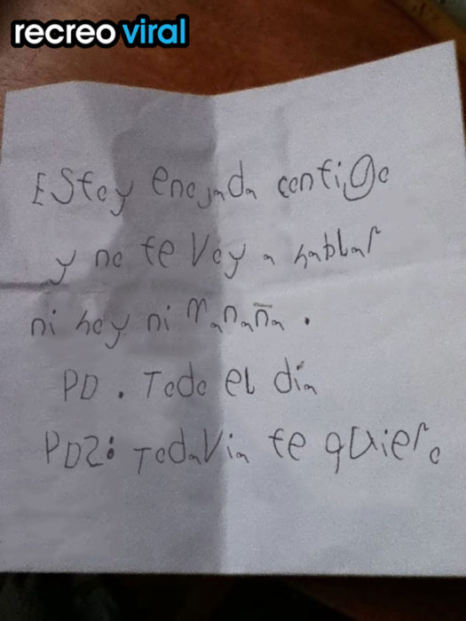 carta de niña enojada