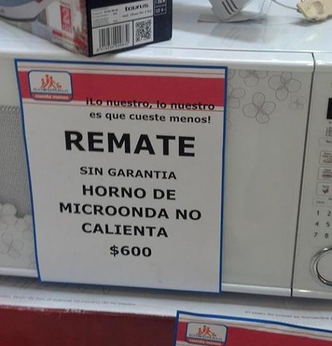 horno de microondas que no calienta