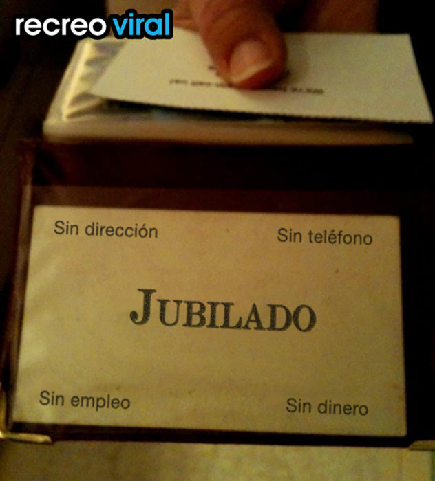 tarjetas de presentación de jubilado