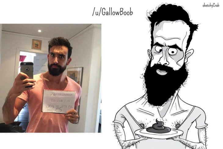 caricatura hombre con barba